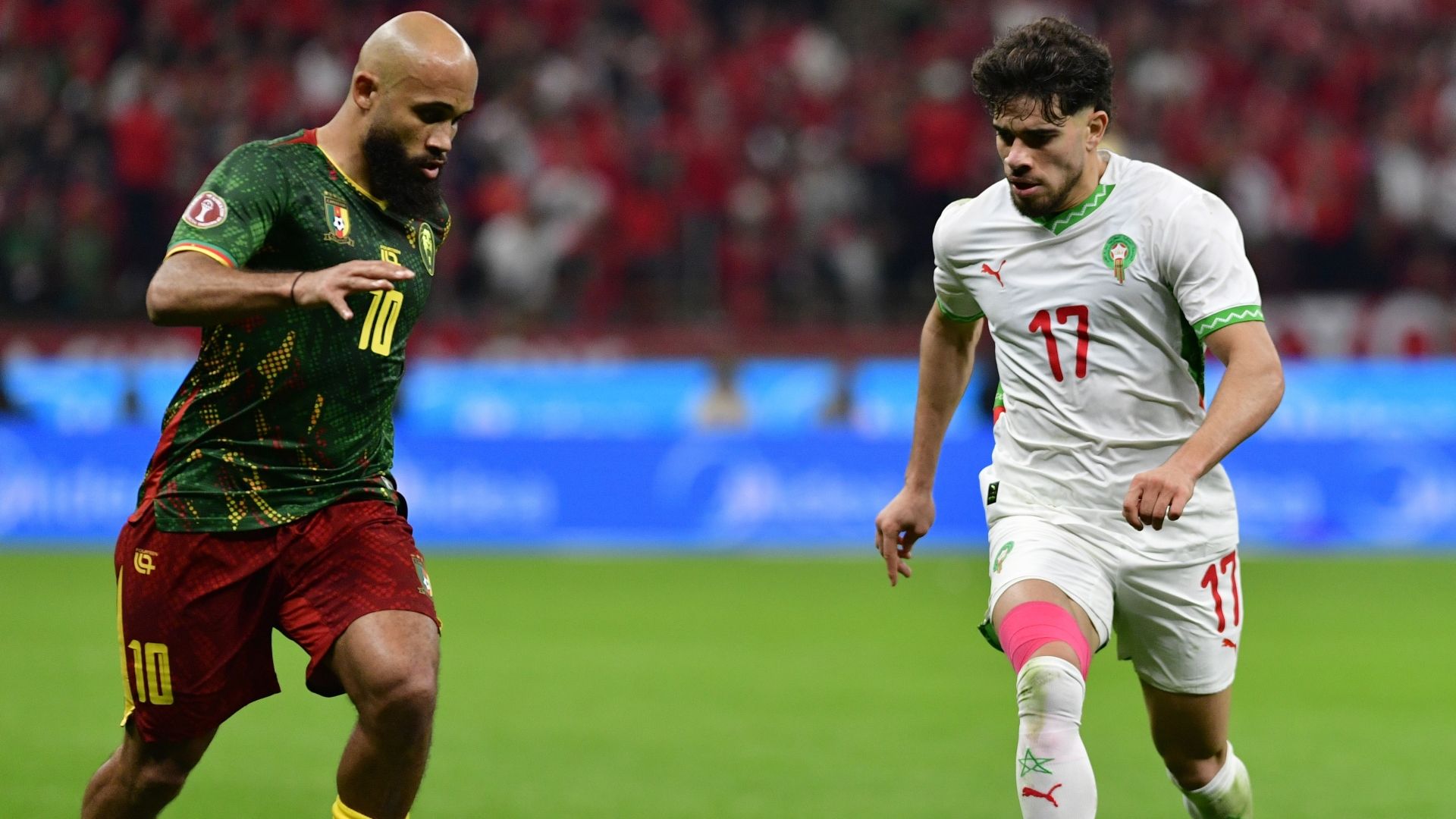 Bryan Mbeumo and Abdessamad Ezzalzouli, Cameroon vs Morocco