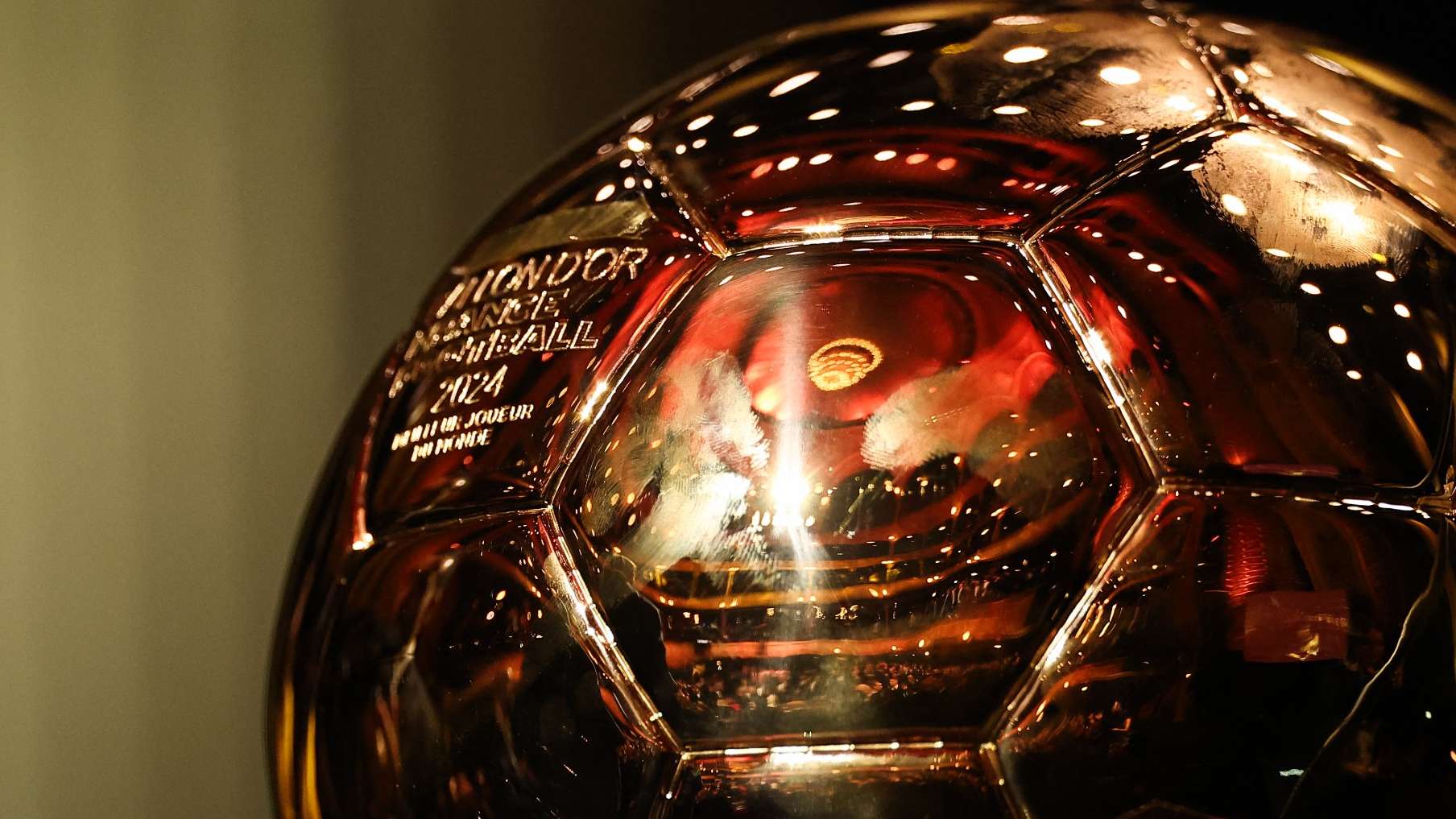 This photograph shows the Ballon d'Or trophy