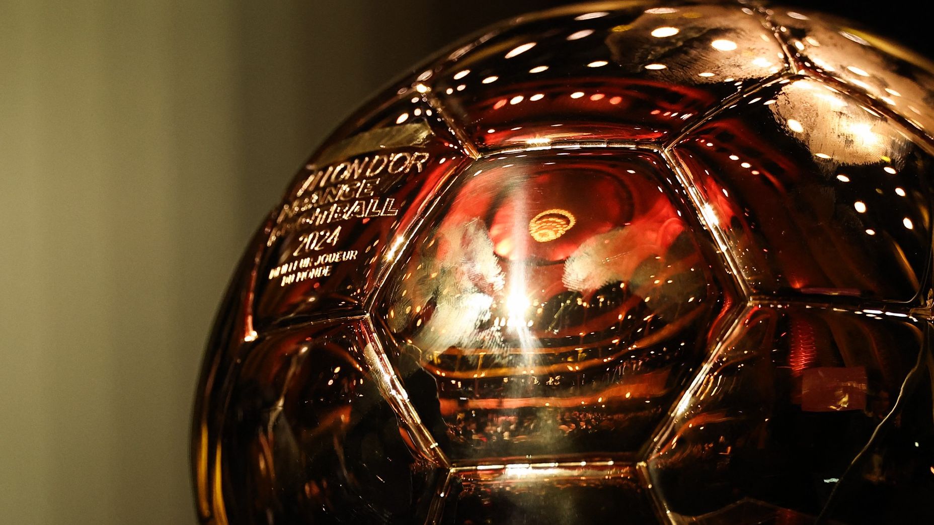 This photograph shows the Ballon d'Or trophy