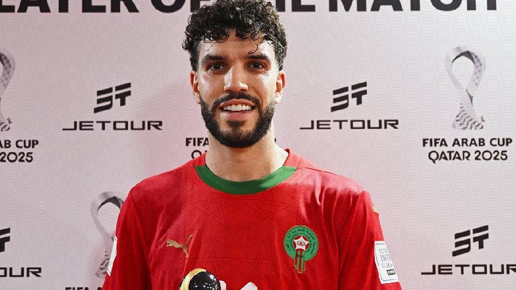 Walid Azaro celebra gol decisivo contra Siria en la Copa Árabe 2025