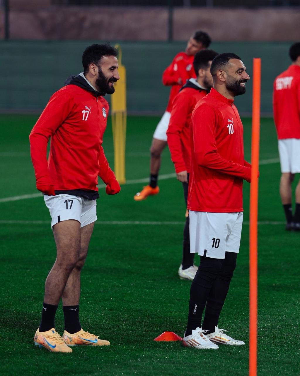 مهند لاشين في تدريبات منتخب مصر