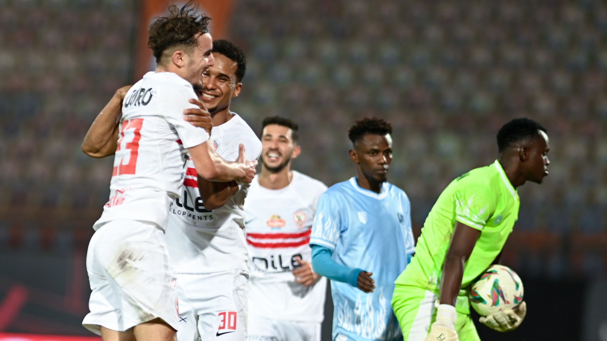فرحة لاعبي الزمالك بالفوز على ديكيداها