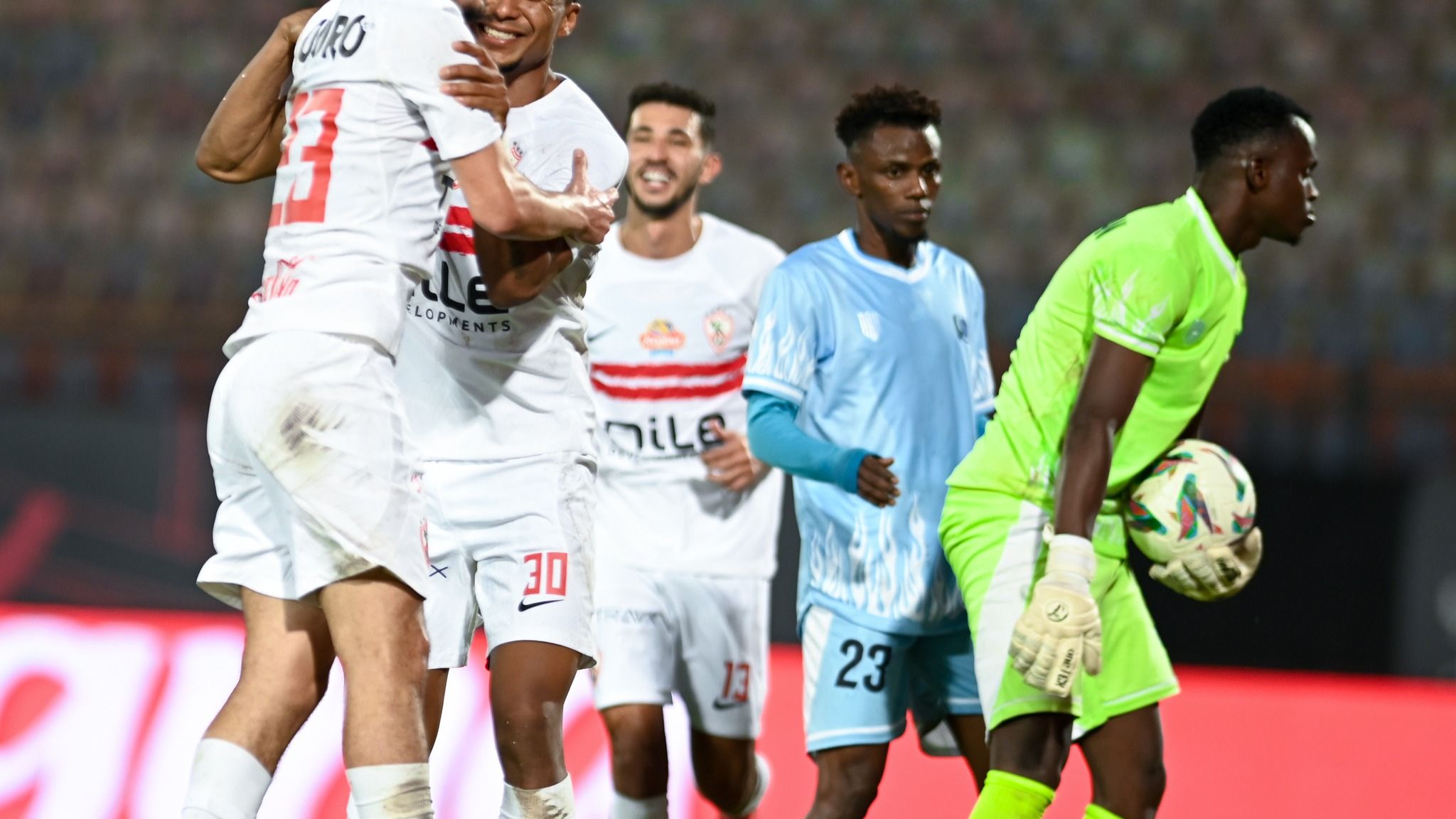 فرحة لاعبي الزمالك بالفوز على ديكيداها