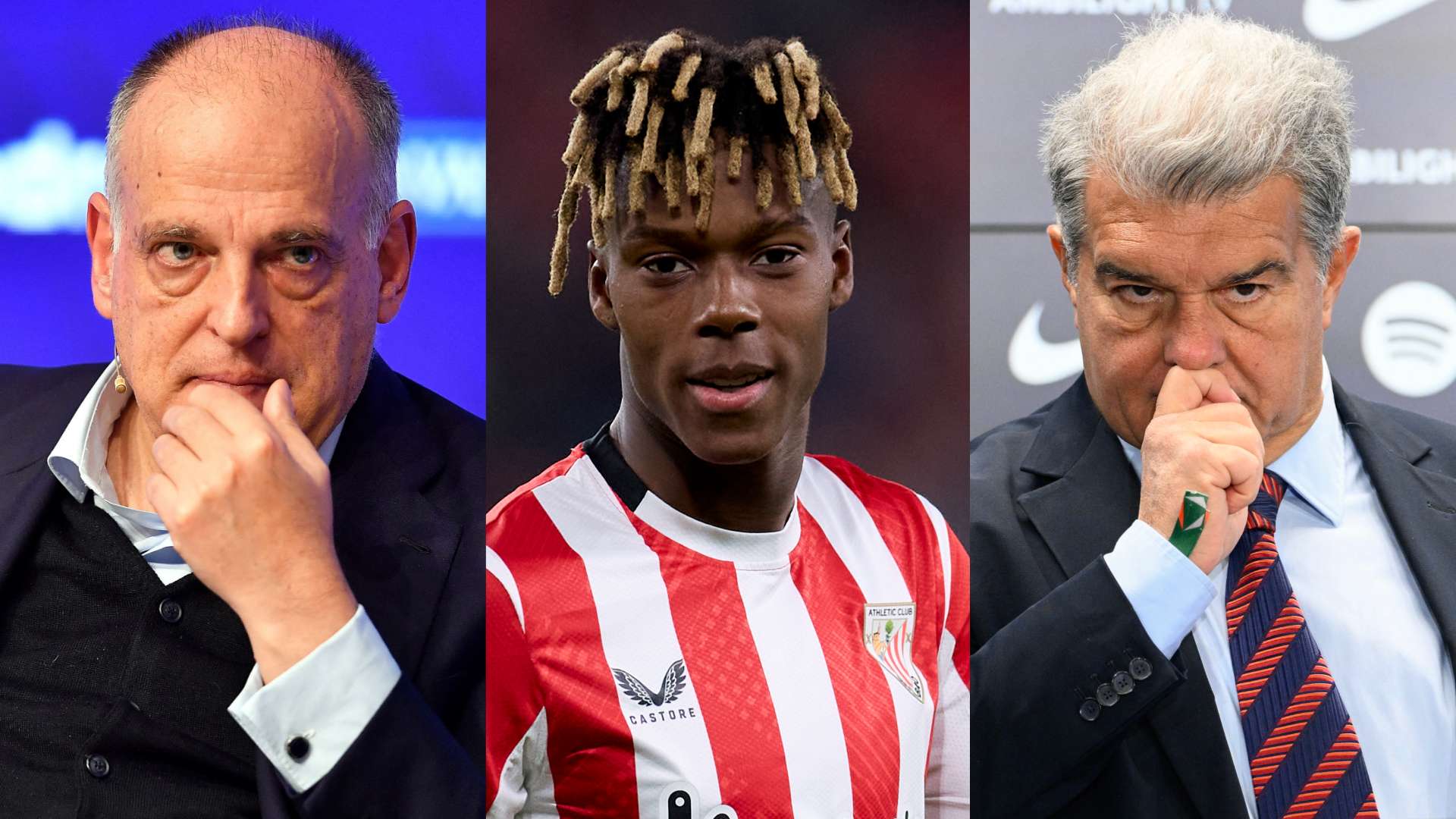GFX Javier Tebas Nico Williams Joan Laporta
