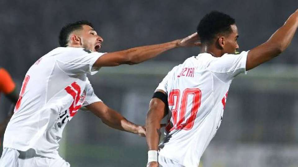 احتفال لاعبي الزمالك