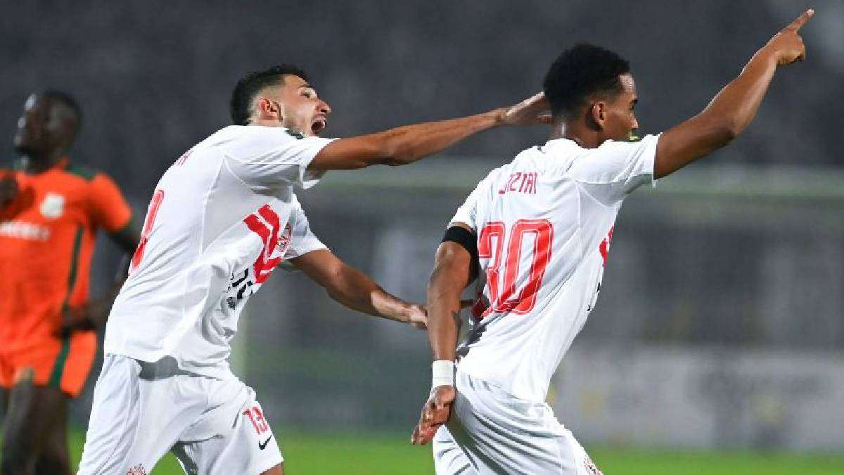 احتفال لاعبي الزمالك