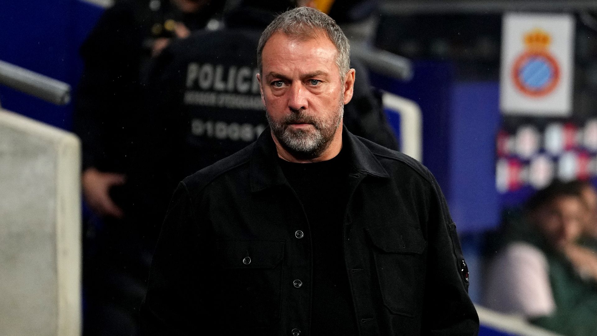 Foto di Hansi Flick allenatore Barcellona durante l'allenamento