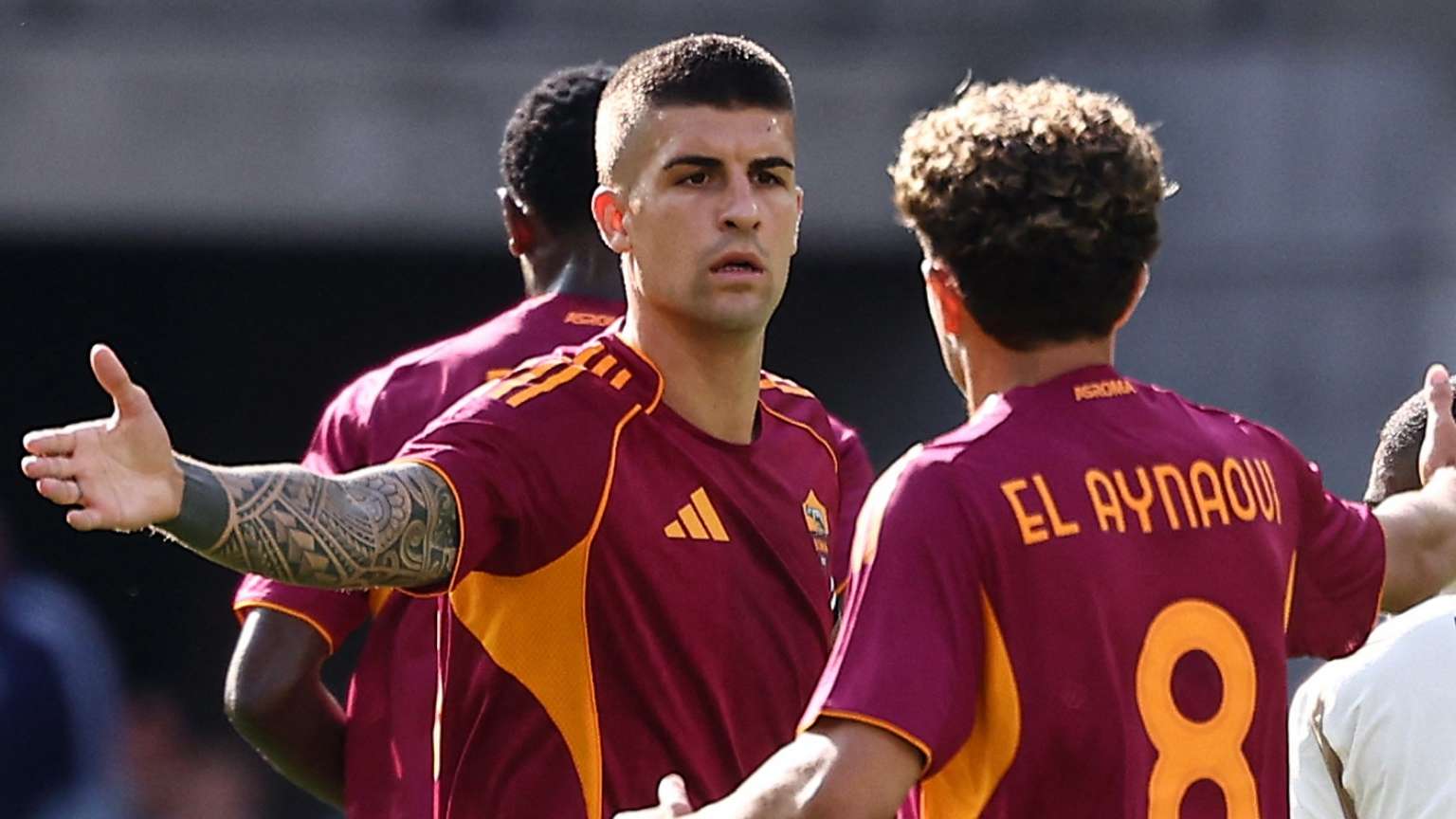 mancini roma 2025 26 esultanza