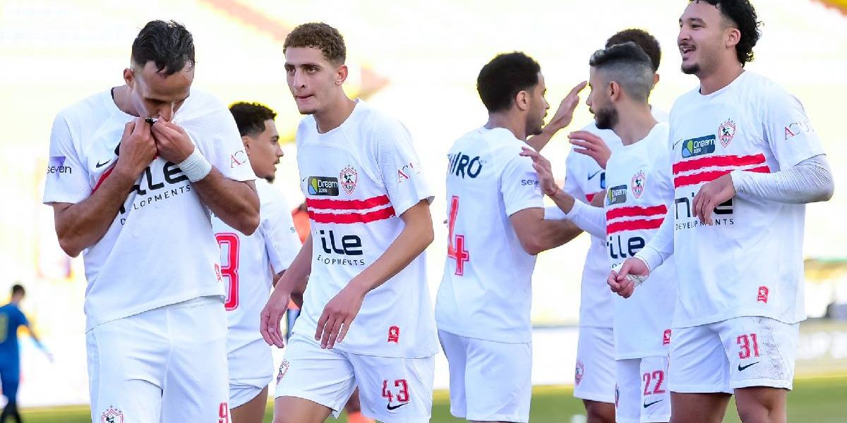 احتفال لاعبي الزمالك