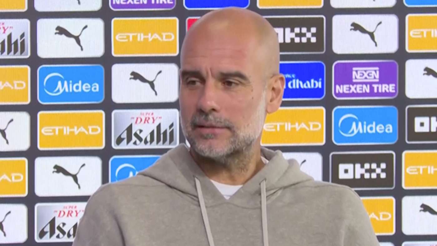 Guardiola, Rodri y Haaland en la previa de la EFL Cup frente a Swansea City