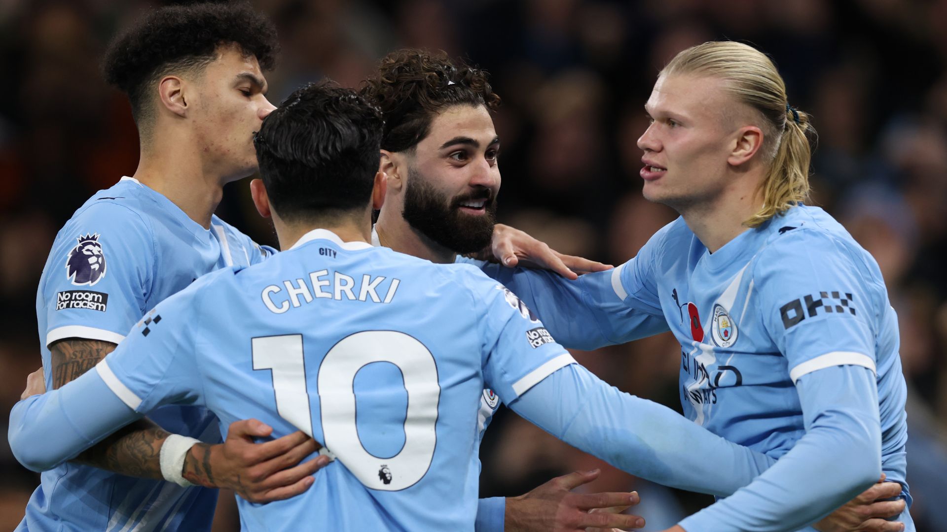 Manchester City goal 2025-26 Erling Haaland Rayan Cherki 