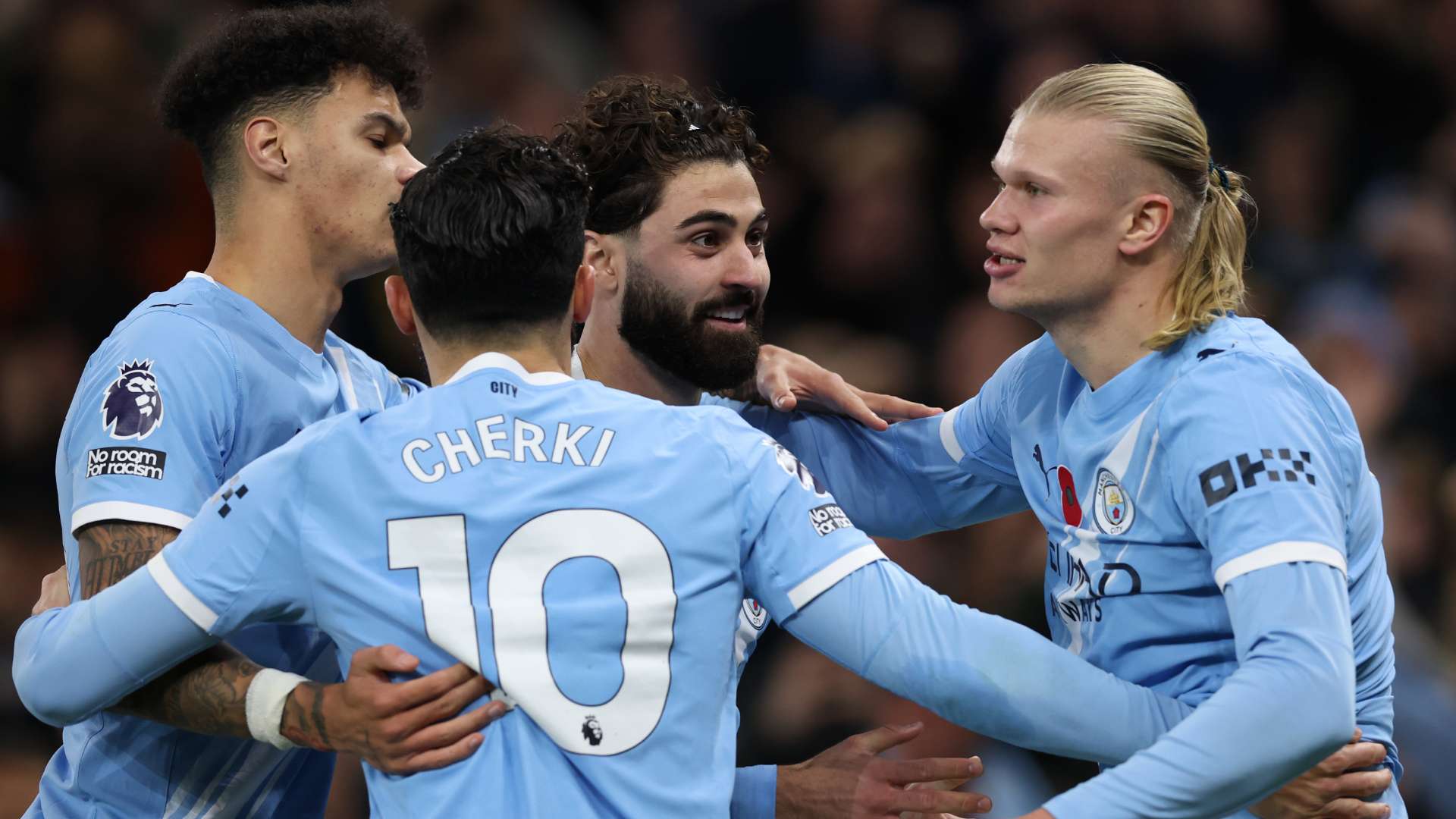 Manchester City goal 2025-26 Erling Haaland Rayan Cherki 
