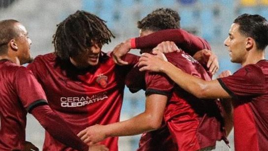 Ceramica Cleopatra celebrate a 2-0 win over Talaea El Gaish in Ismailia during the Egyptian Premier League