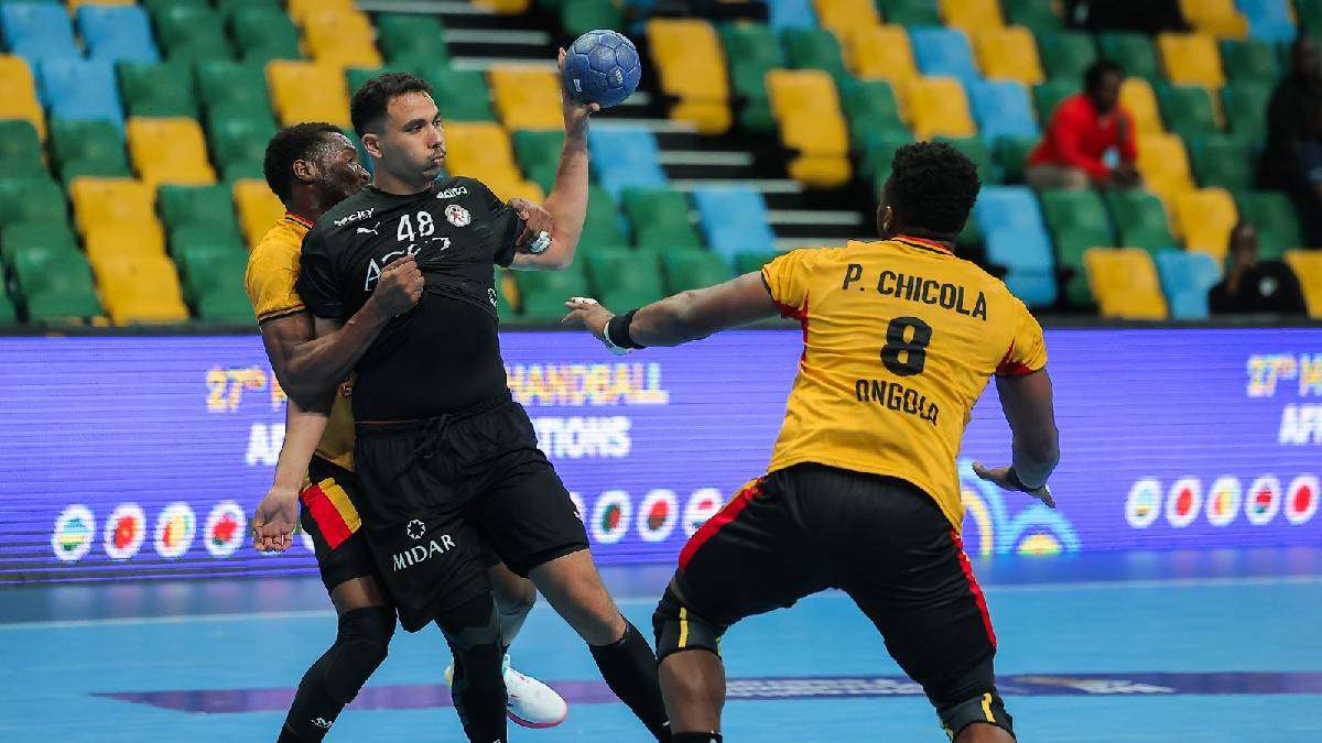 مباراة مصر وأنجولا في بطولة أفريقيا لكرة اليد