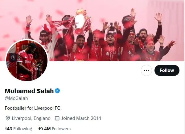 أكونت محمد صلاح على X