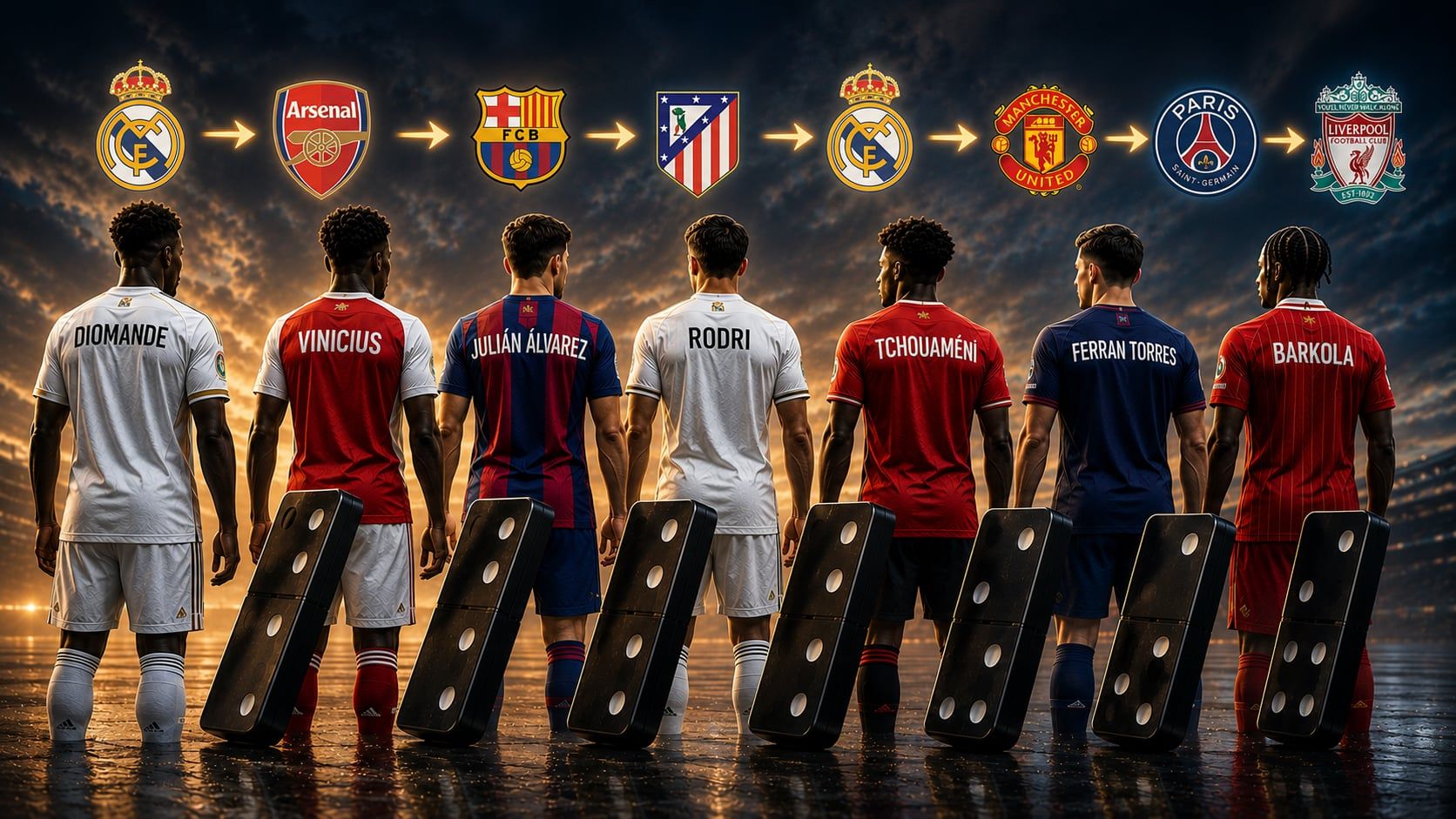 تأثير الدومينو يشعل الميركاتو.. صفقات ريال مدريد تحيي آمال برشلونة وآرسنال ومانشستر يونايتد