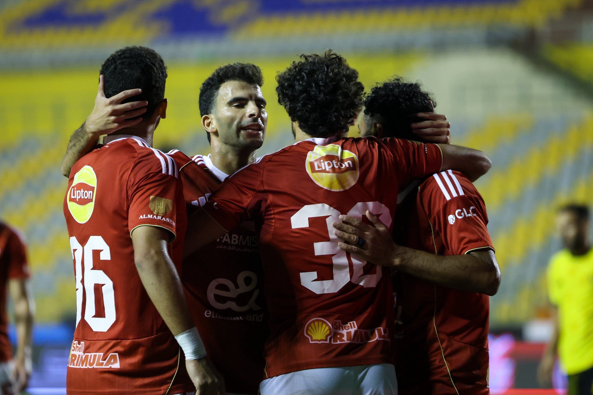 احتفال لاعبي الأهلي