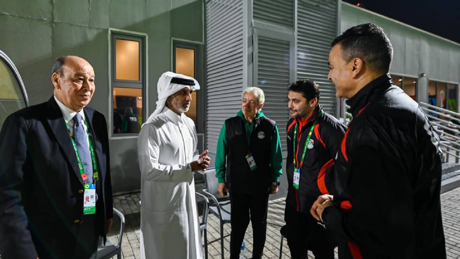 زيارة الشيخ حمد بن خليفة وزير الرياضة القطري لمعسكر منتخب مصر
