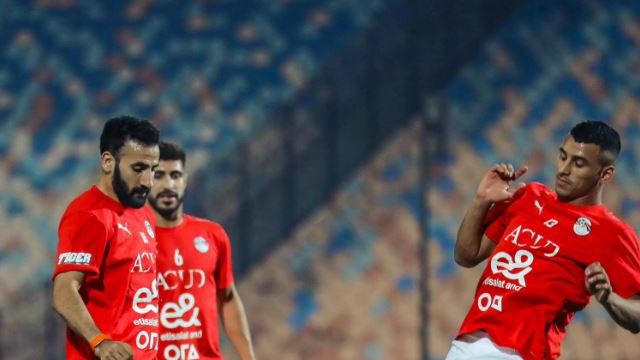 مهند لاشين في تدريبات منتخب مصر