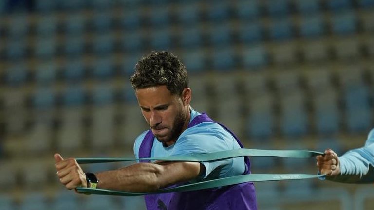 رمضان صبحي في تدريبات بيراميدز