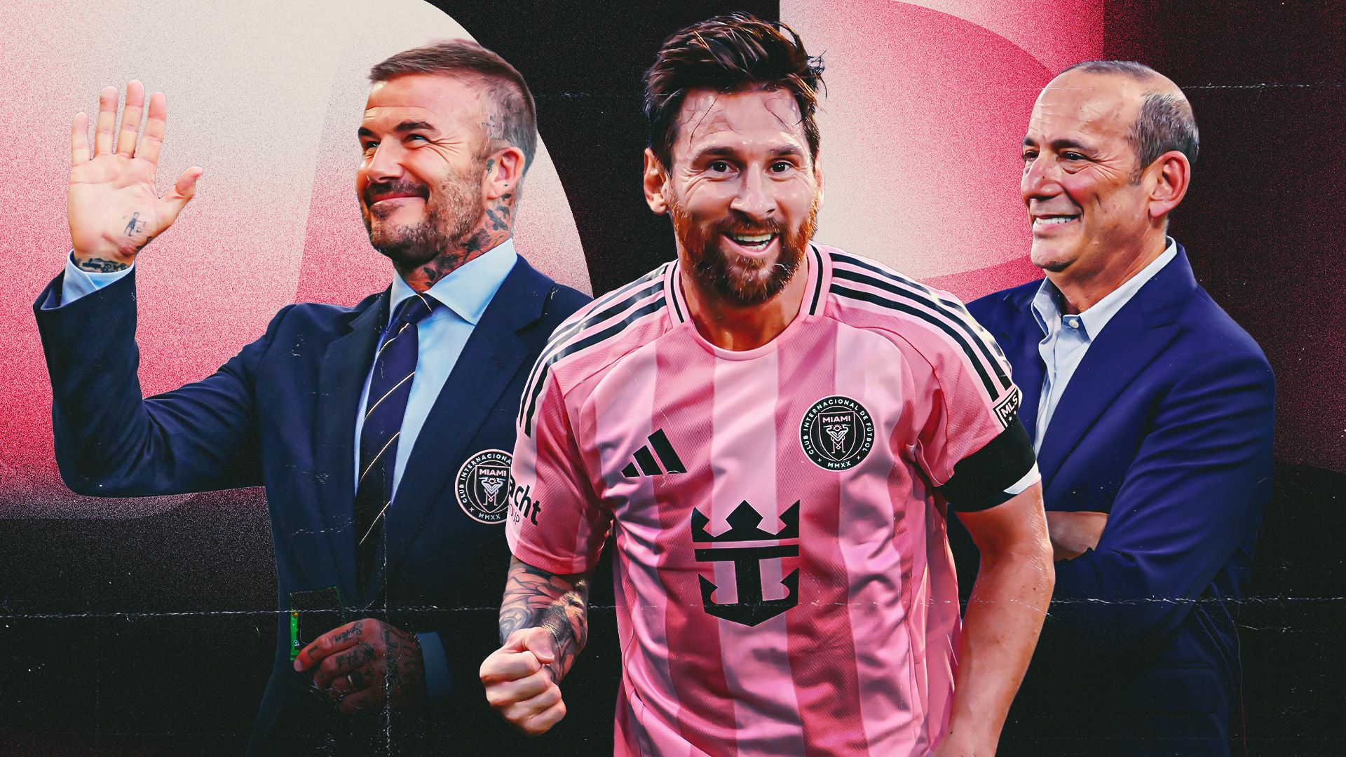 Lionel Messi, David Beckham, Don Garber