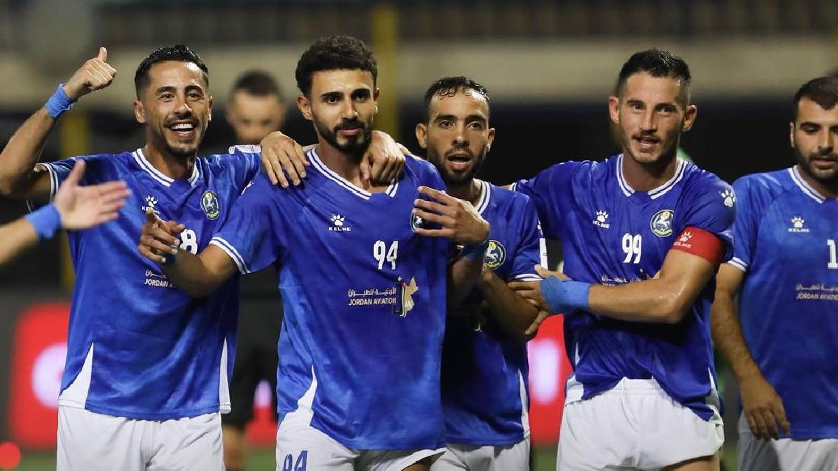 احتفال لاعبي السلط الأردني