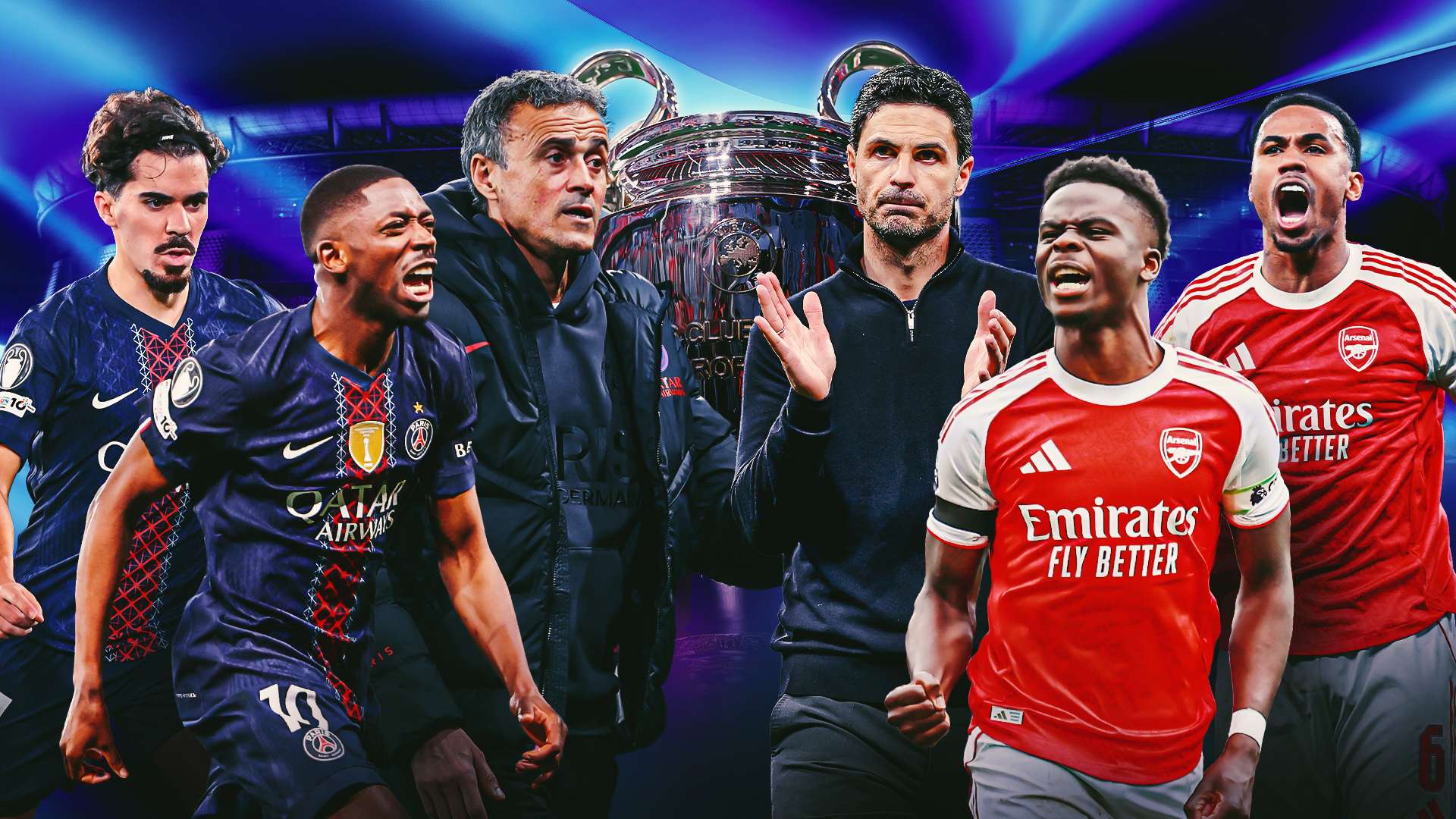 Six battles Champions League final Arsenal PSG GFX