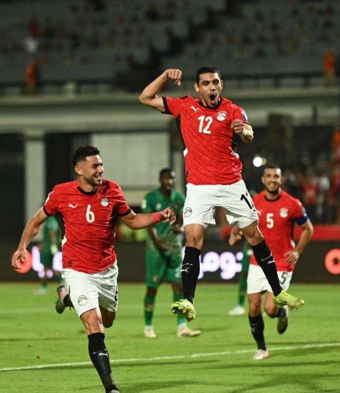 احتفال لاعبي منتخب مصر