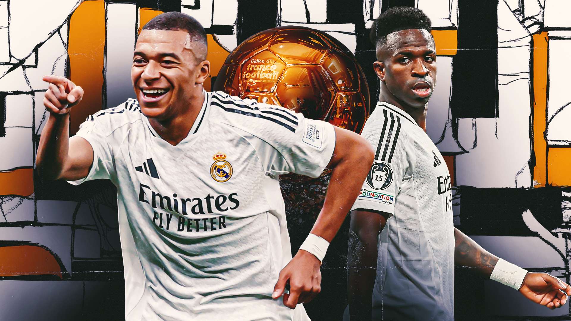 Kylian Mbappe Vinicius Junior Ballon d'Or GFX
