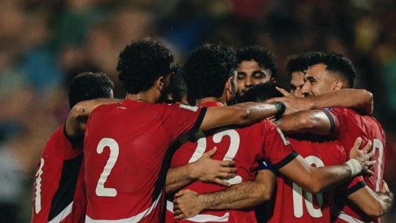 احتفال لاعبي منتخب مصر