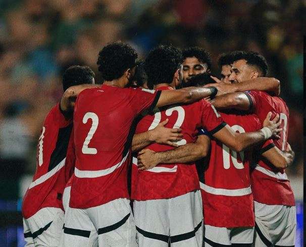 احتفال لاعبي منتخب مصر