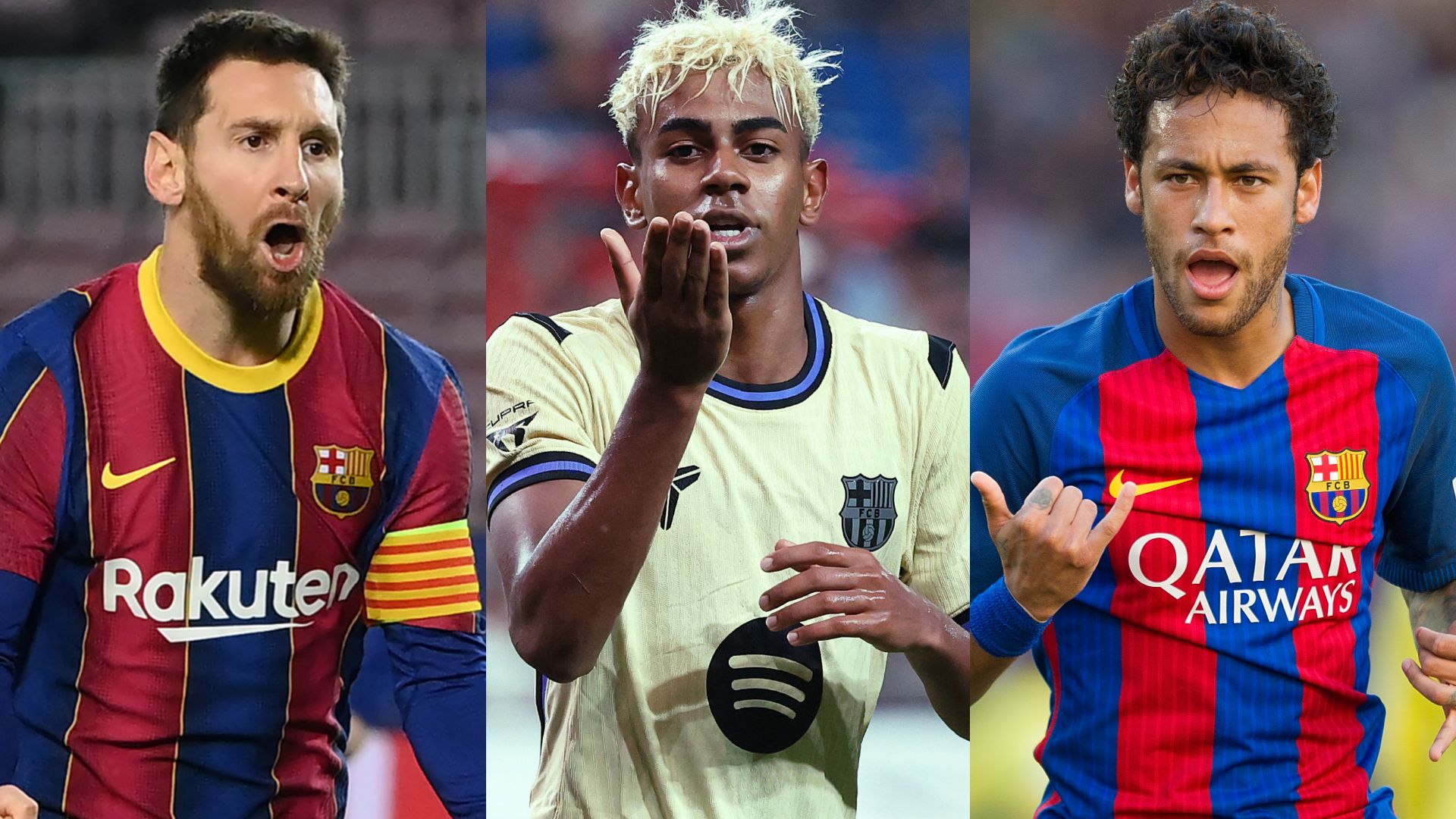 Lamine Yamal Lionel Messi Neymar Barcelona