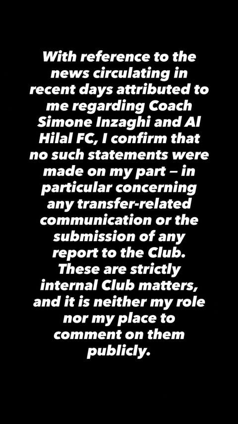 وكيل إنزاجي يحسم الجدل حول مستقبل المدرب مع الهلال
