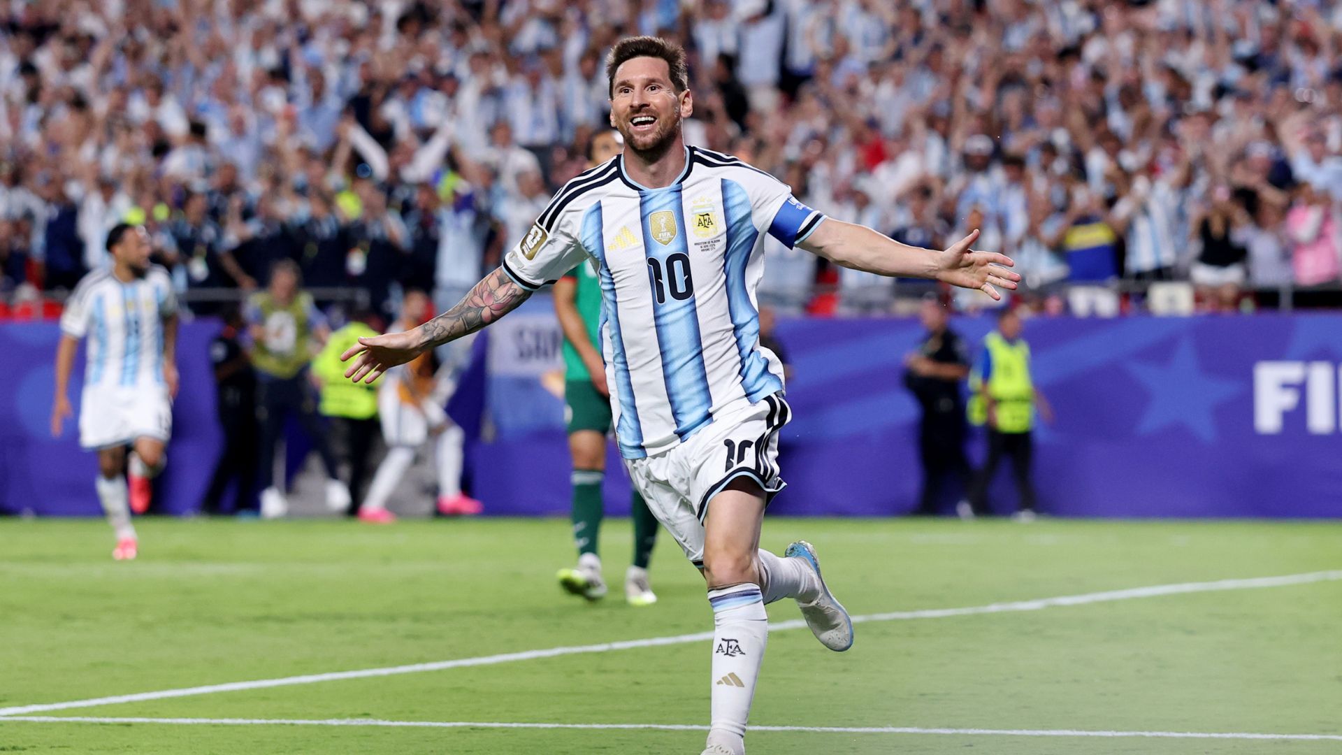 Lionel Messi #10 of Argentina celebrates scoring his team's second goal during the FIFA World Cup 2026