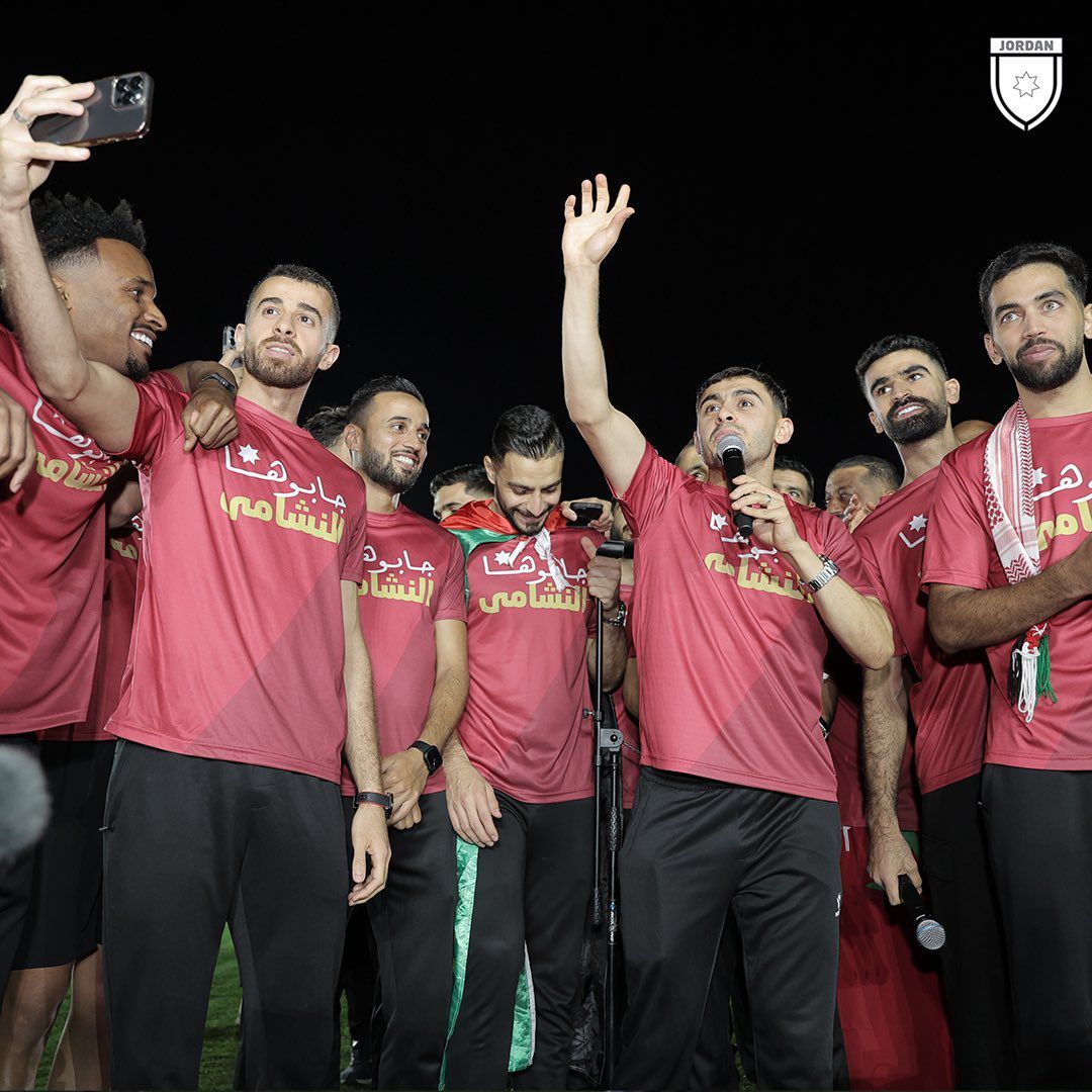 احتفال لاعبي منتخب الأردن