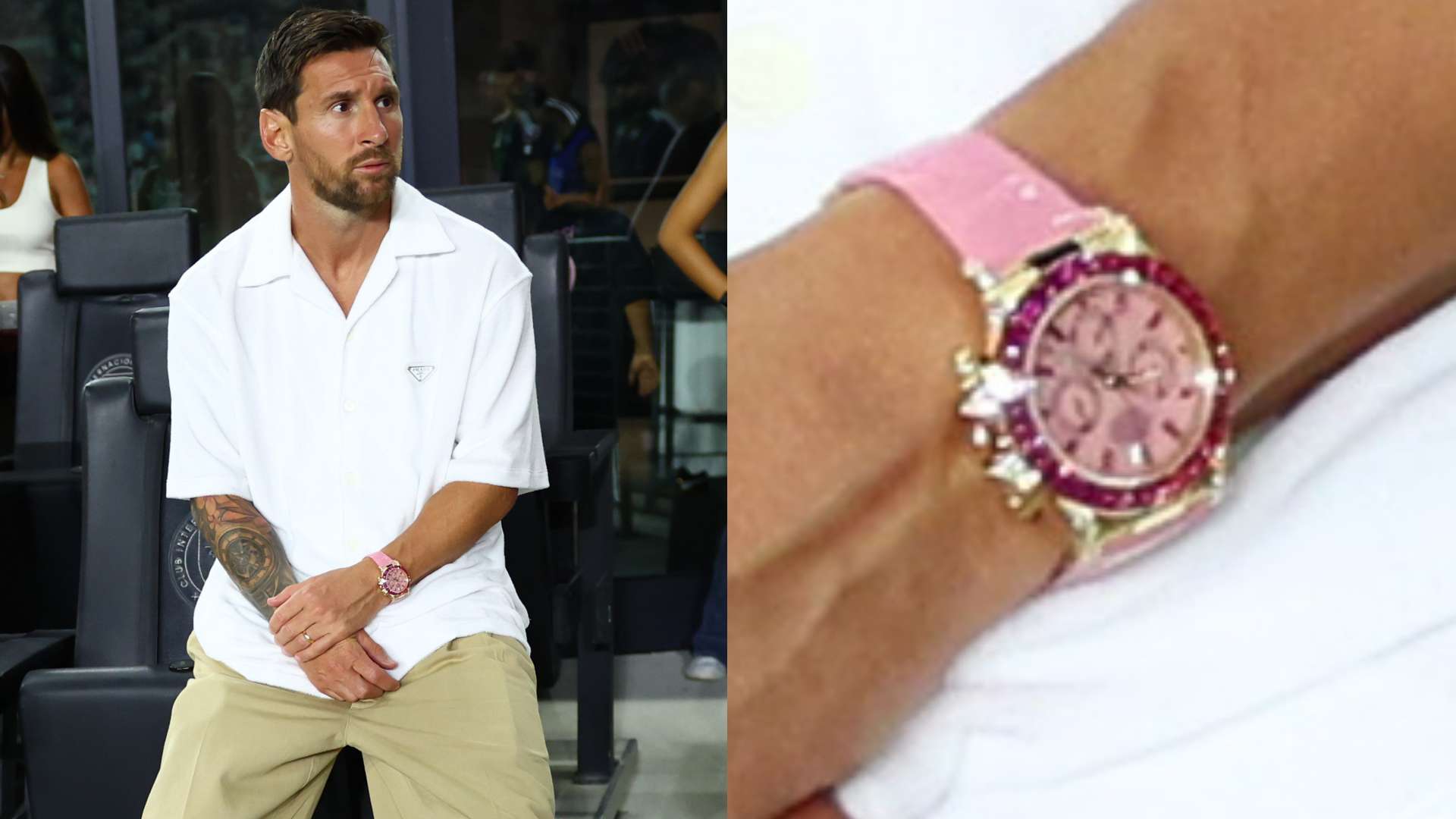 Lionel Messi pink Rolex watch