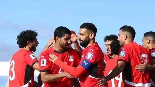 احتفال لاعبي منتخب مصر