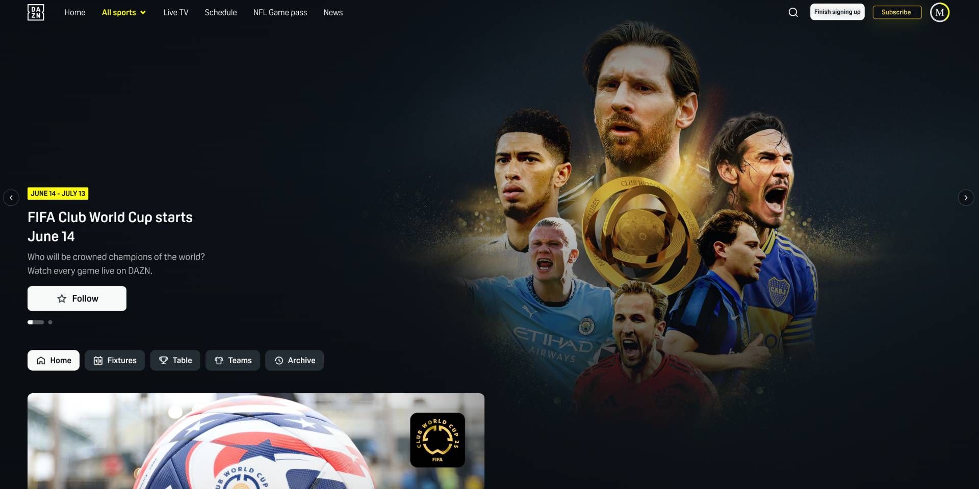 dazn fifa club world cup screen shot