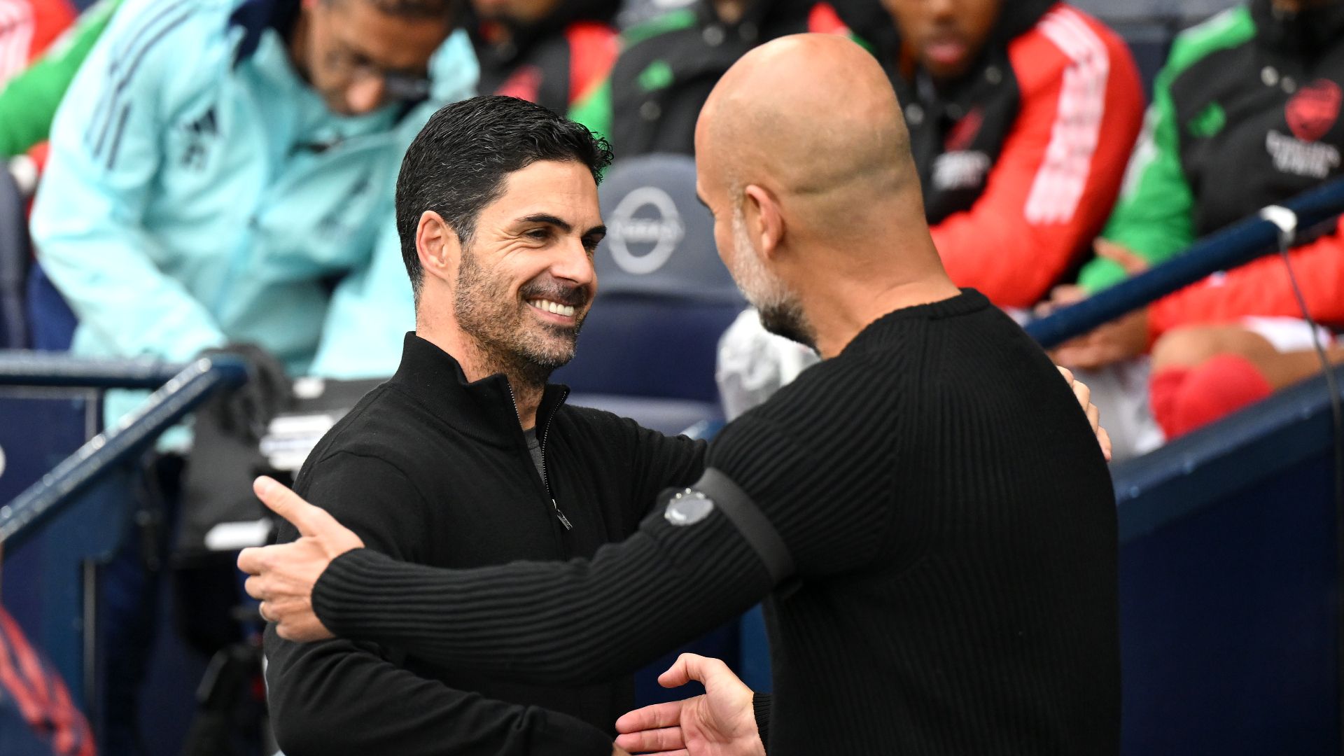 Guardiola and Arteta celebrate Carabao Cup final at Wembley