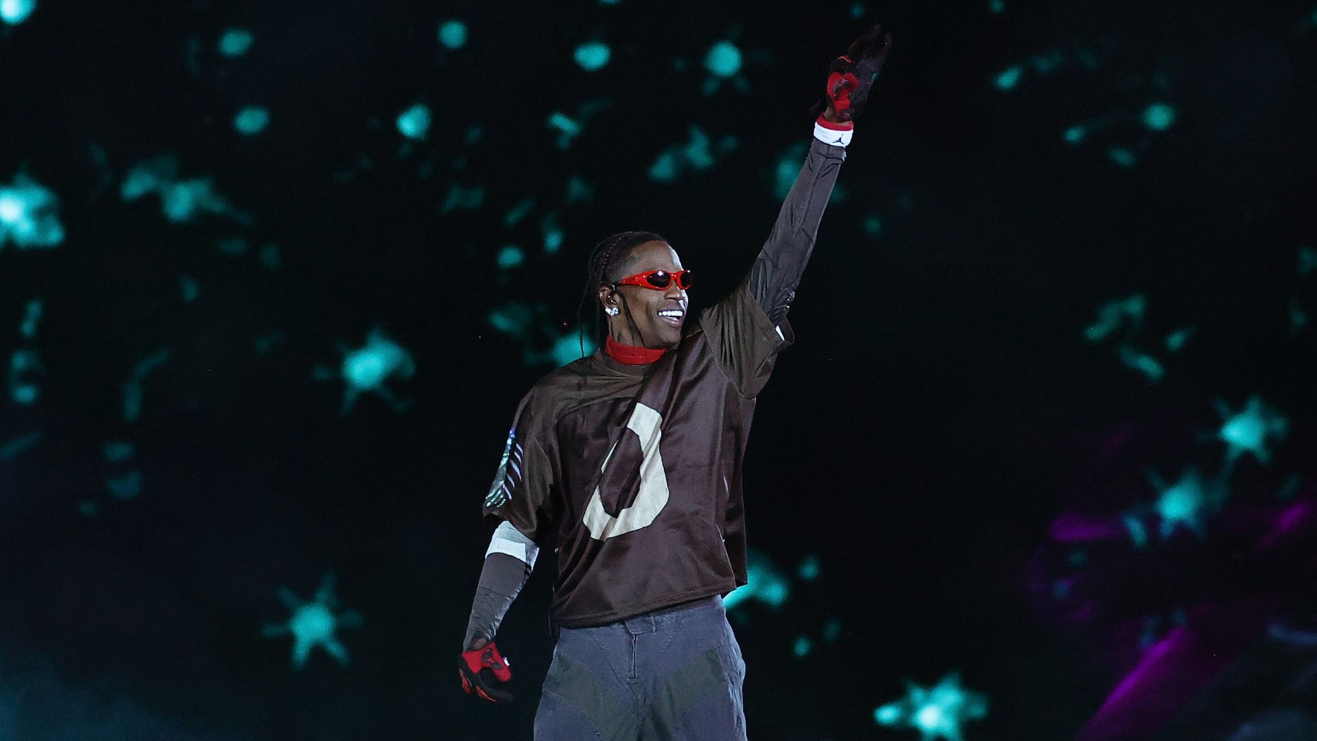 Travis Scott performs onstage during Travis Scott's Circus Maximus Stadium Tour