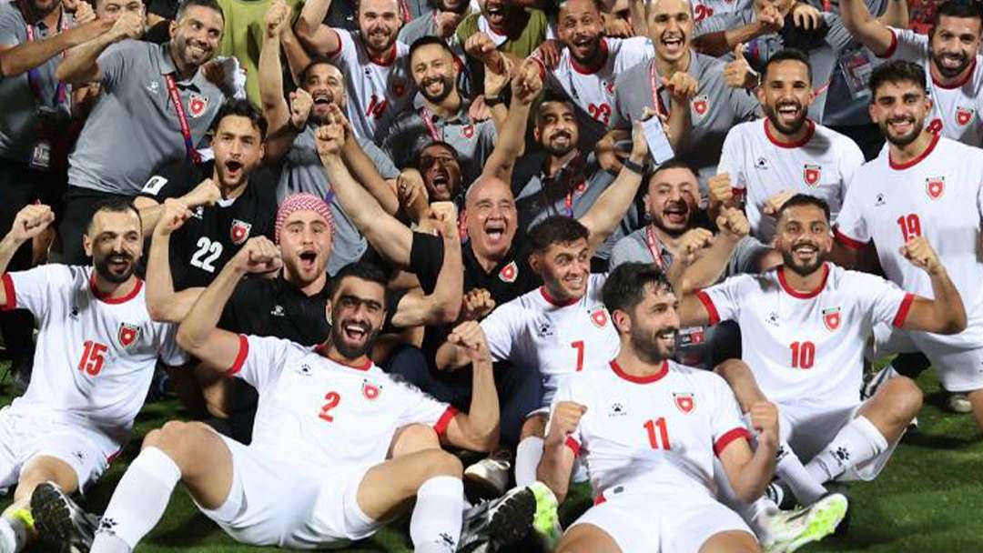 احتفال المنتخب الأردني