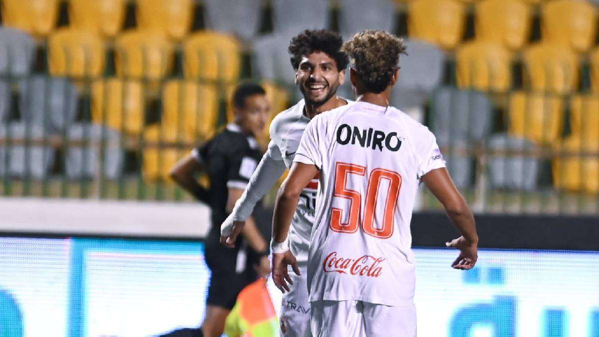 احتفال لاعبي الزمالك