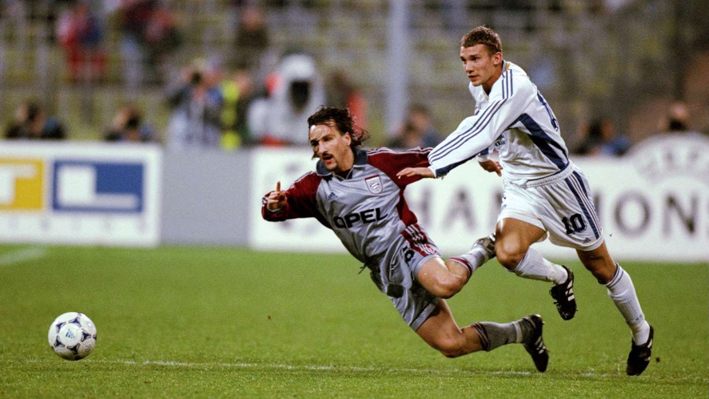 Champs League SF Leg 2 Jens Jeremies and Andrii Shevchenko