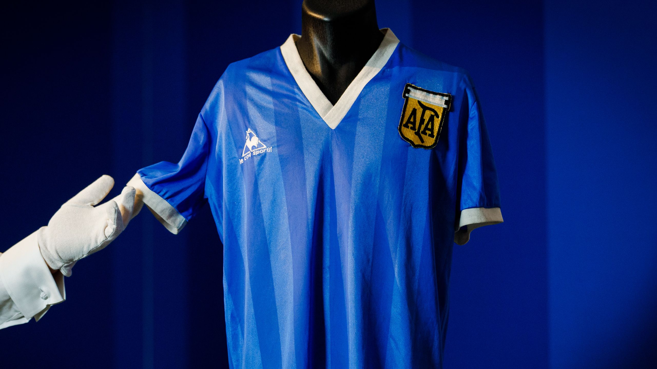 Sotheby's Displays Maradona's Historic 1986 World Cup Shirt