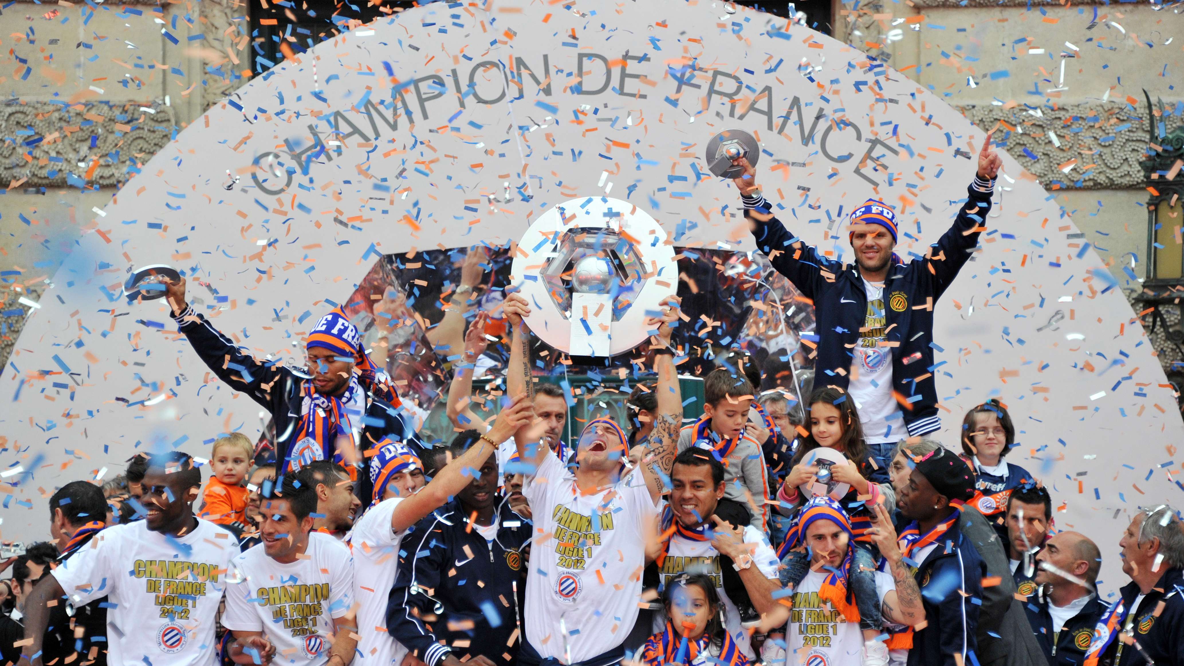 Montpellier's football club players cele