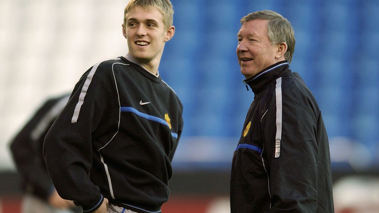Manchester United manager Sir Alex Ferguson with Darren Fletcher