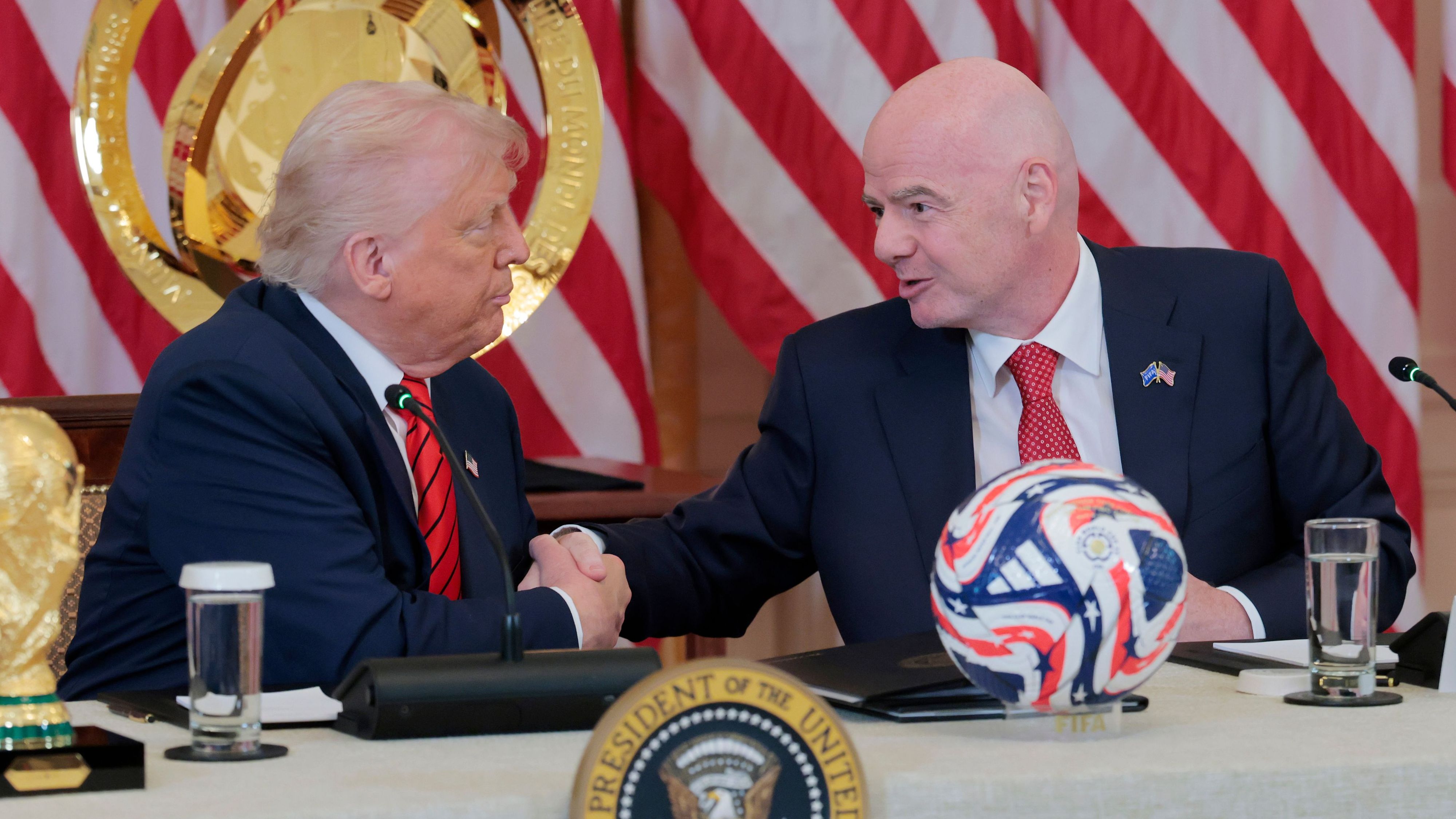 President Trump Participates In FIFA Task Force Meeting In East Room