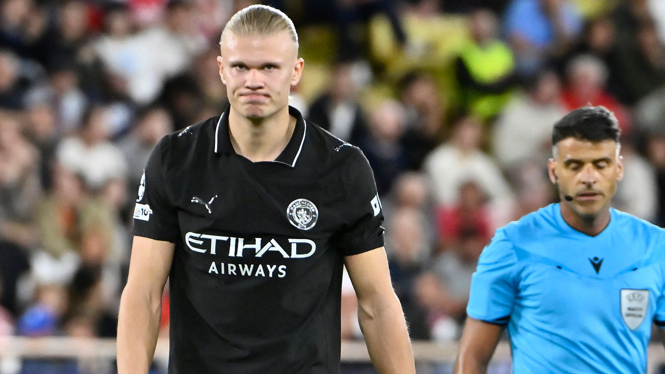 Haaland Manchester City Monaco empate 2-2 Champions League. Getty Images.