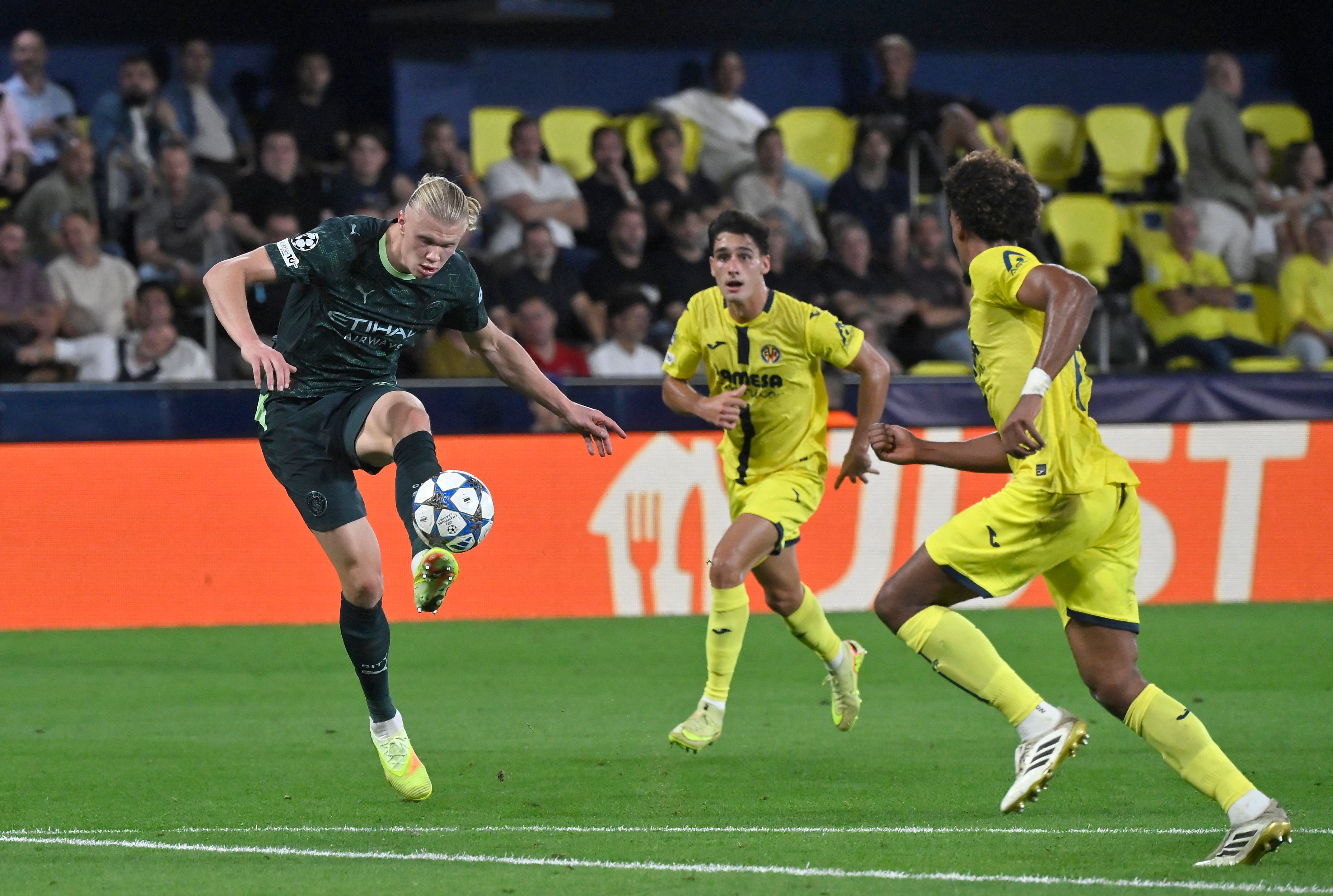 Manchester City 2-0 Villarreal Haaland Silva brace in Champions League