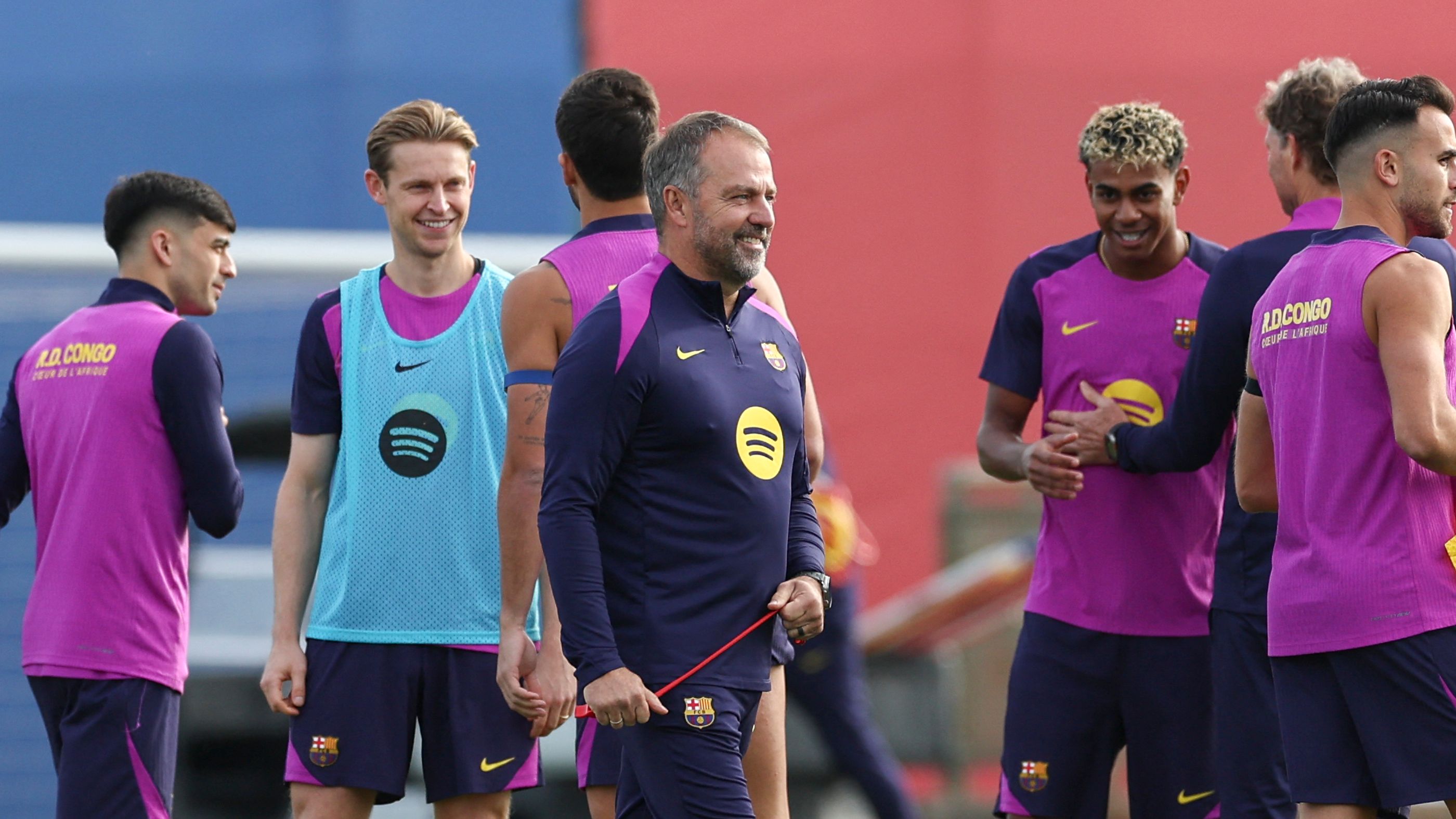 Allenamento Barcellona Yamal infortunio - Flick